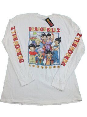 Dragon Ball Z TShirt Unisex  XL Son Goku Anime Manga Unisex Long Sleeve White